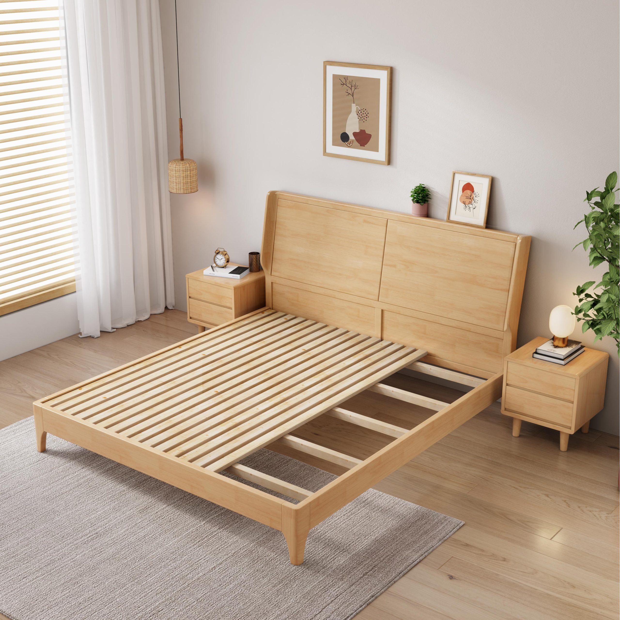 Lagom Lume Bed Frame, Wood image 1