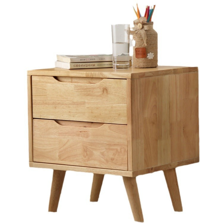 Lagom Bedside Table, Two-drawer, Wood image 1