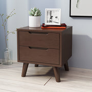 Lagom Bedside Table, Two-drawer, Walnut image 0
