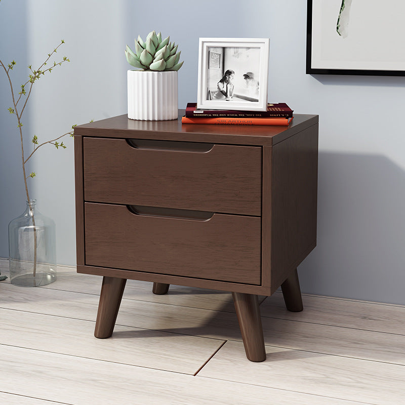 Lagom Bedside Table, Two-drawer, Walnut image 0