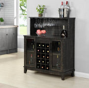 Charcoal Bar Cabinet with Wine Rack and Glass Doors image 0