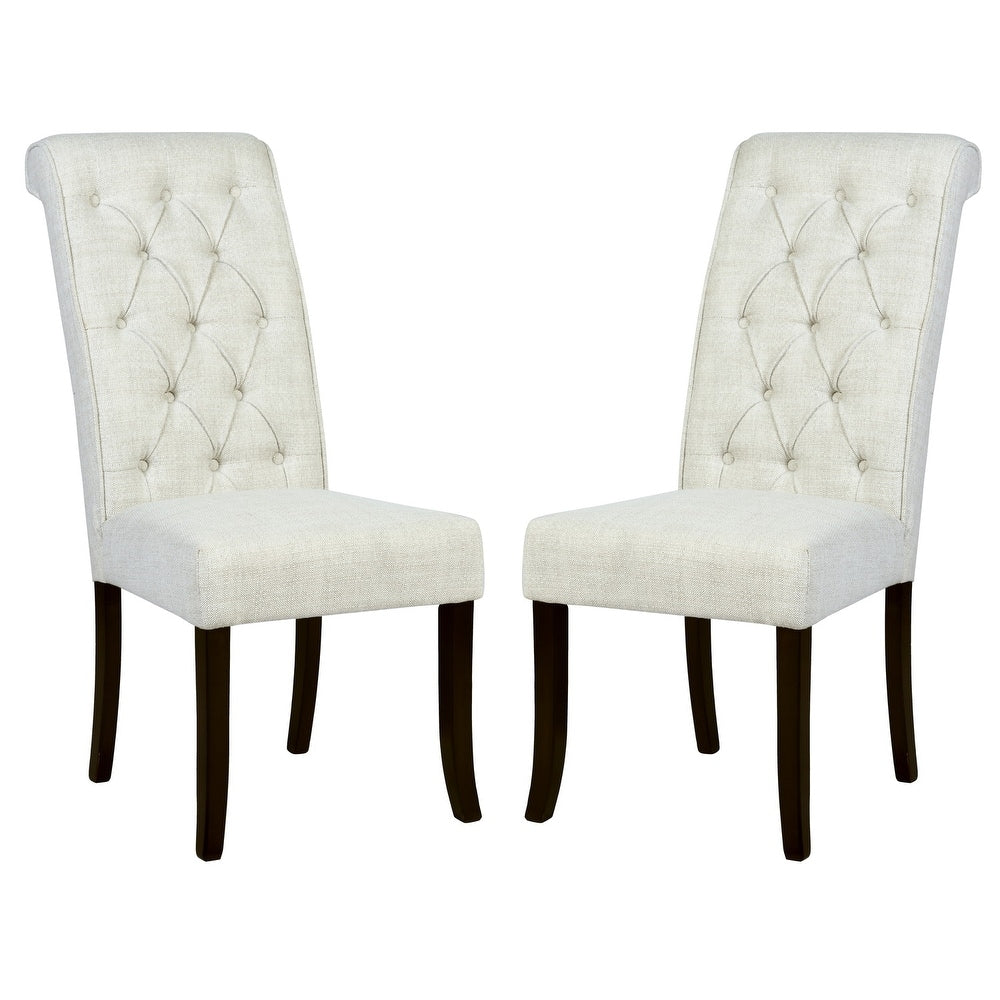 Cambridge Fabric Upholstered Solid Wood Dining Chair – Set of 2 image 1