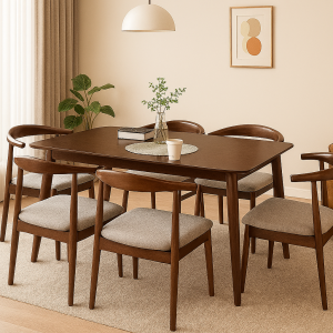 Lagom Dining Table Soft Curve, 1.8m, Walnut