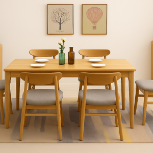 Lagom Dining Table Elm Edge, 1.5m, Wood