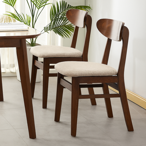 Lagom Dining Chair, Classic Curve, Walnut, Set of 2 - Image 4