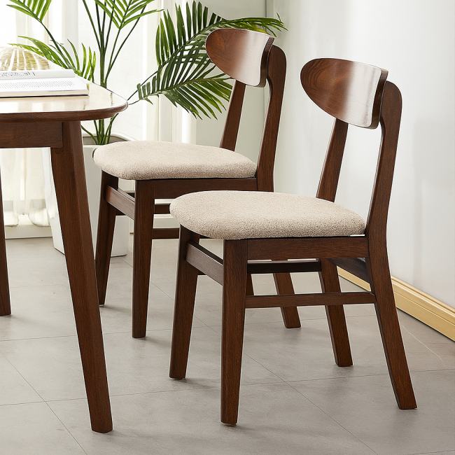 Lagom Dining Chair, Classic Curve, Walnut, Set of 2 - Image 4