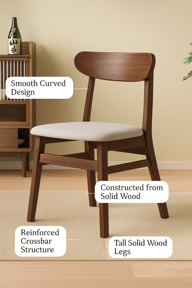 Lagom Dining Chair, Classic Curve, Walnut, Set of 2 - Image 3