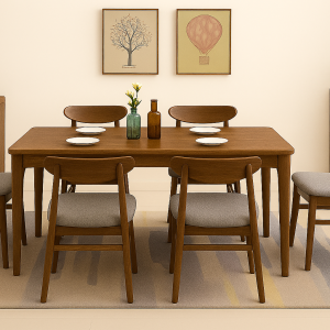 Lagom Dining Table Elm Edge, 1.5m, Walnut