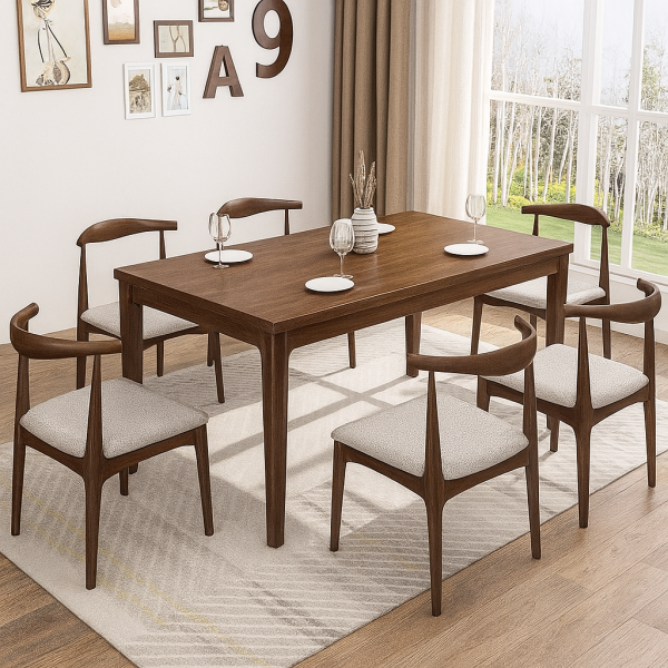 Lagom Dining Table Elm Edge, 1.6m, Walnut - Image 2
