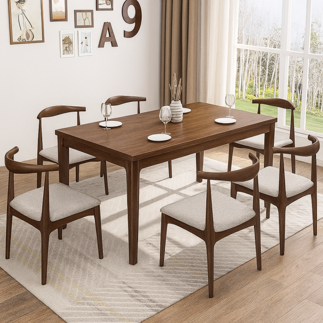 Lagom Dining Table Elm Edge, Walnut - Image 2