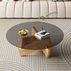 Cross Coffee Table, 80cm, Wood