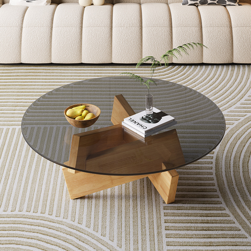 Cross Coffee Table, 80cm, Wood