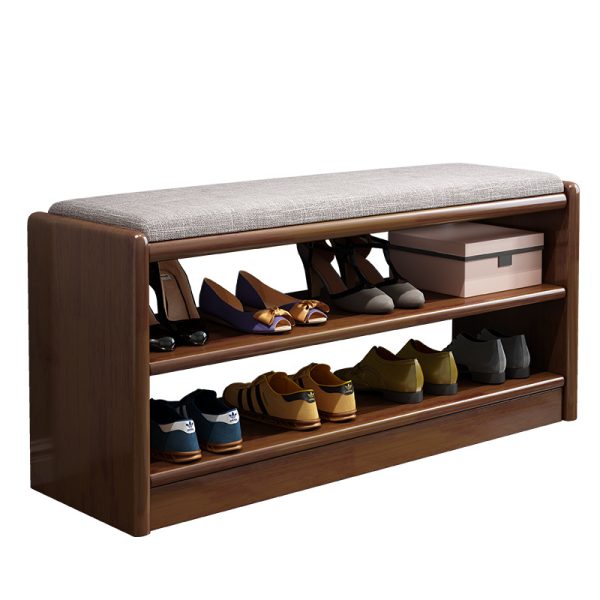 Lagom Shoe Storage Bench, 60cm, Walnut - Image 2