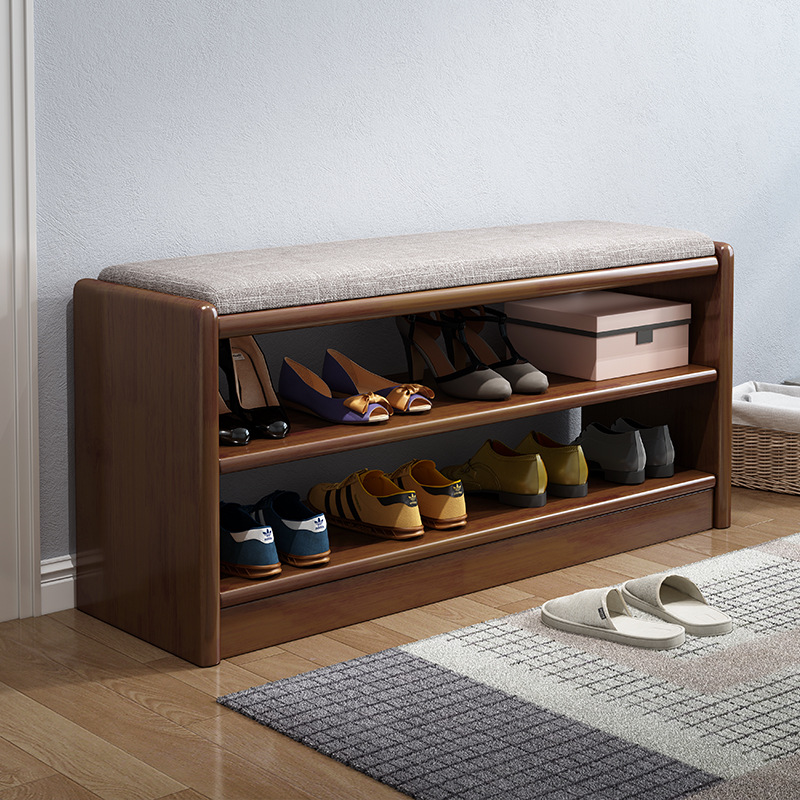 Lagom Shoe Storage Bench, 60cm, Walnut