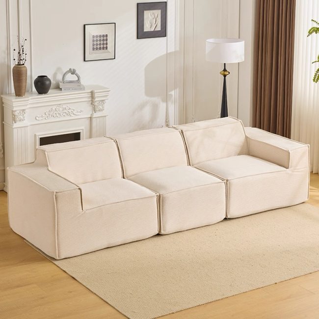 Blanc Modular Sofa, 300cm, White - Image 2