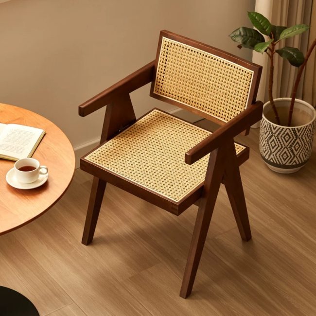 Lagom Rattan Dining Chair, Walnut - Image 3