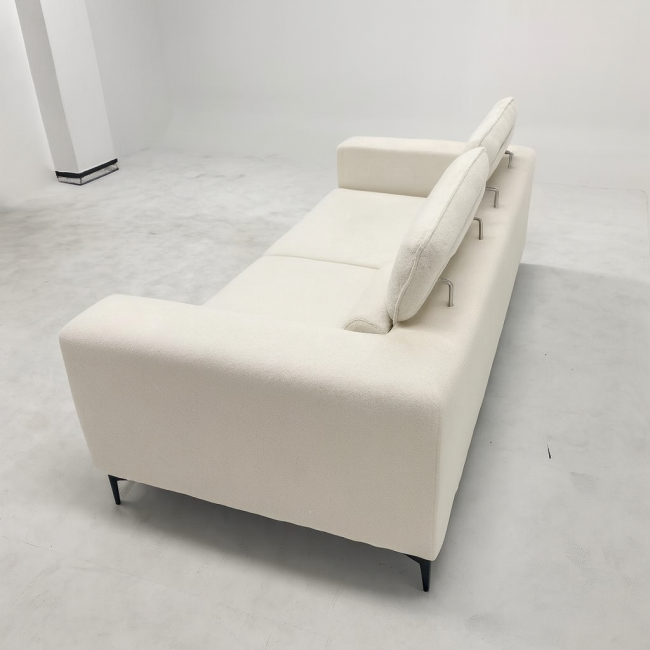 Oslo Modern Fabric Sofa, Cream - Image 3