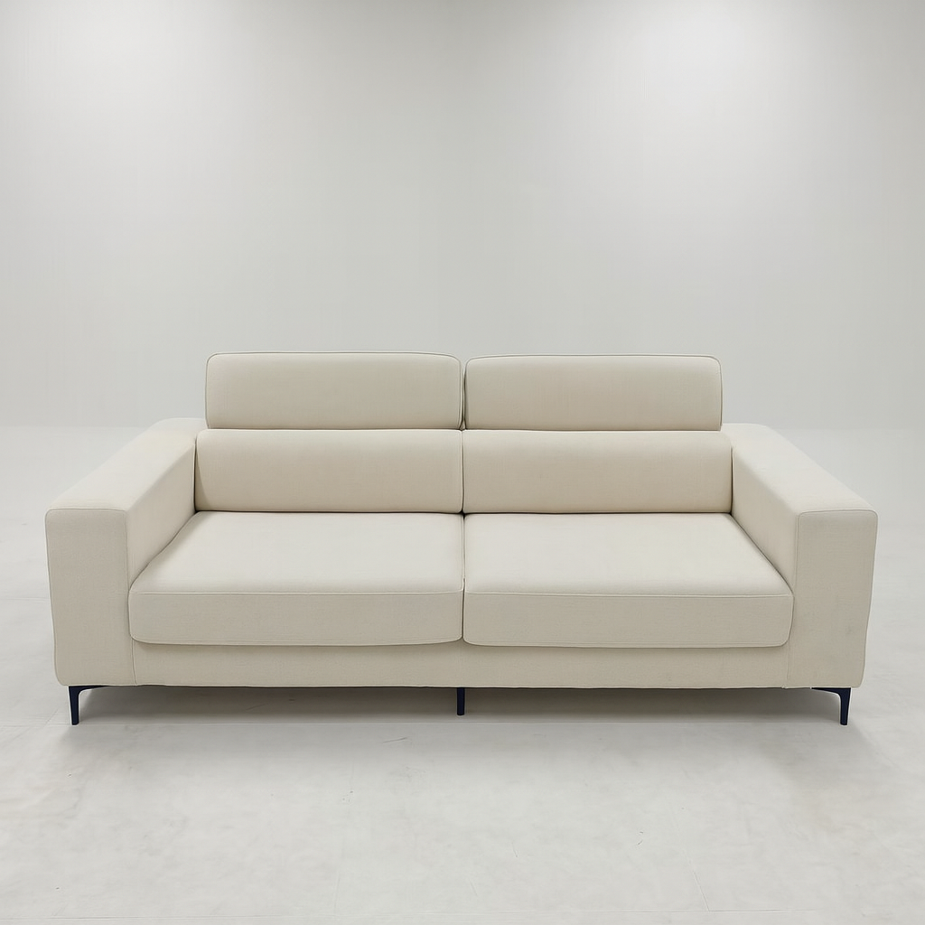 Oslo Modern Fabric Sofa, Cream