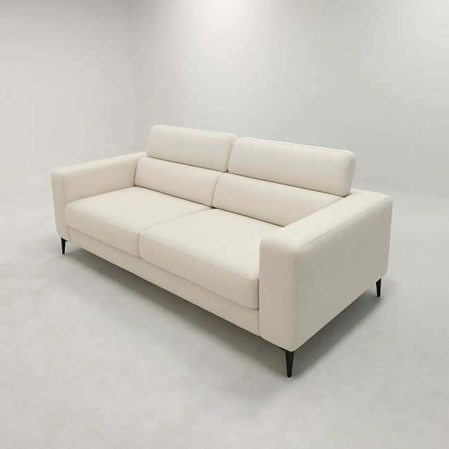 Oslo Modern Fabric Sofa, Cream - Image 4