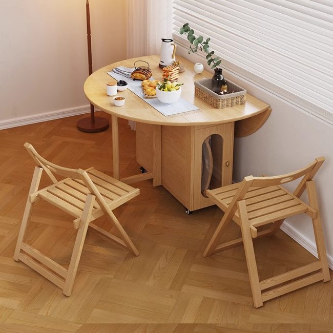 Birchstone Fold Round Dining Table - Image 3