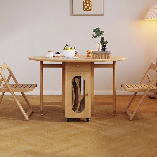 Birchstone Fold Round Dining Table - Image 4
