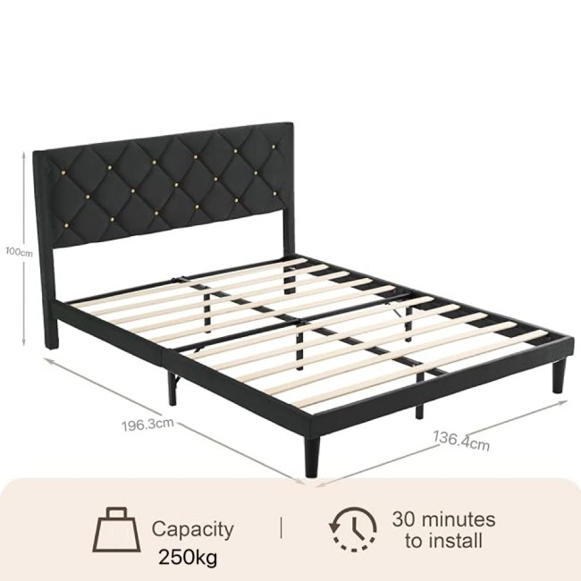Verona Studded Bed, Double - Image 6