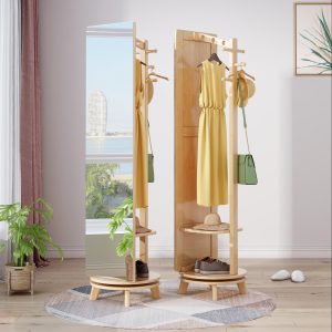 Lagom Rotate Mirror Coat Stand, Wood