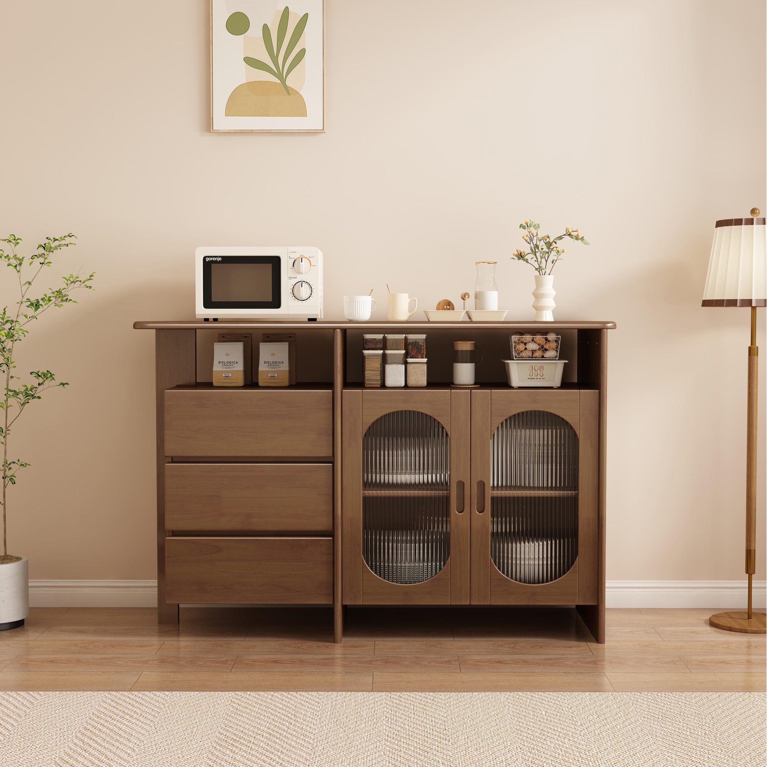 Lagom Hearth Buffet Table, Walnut