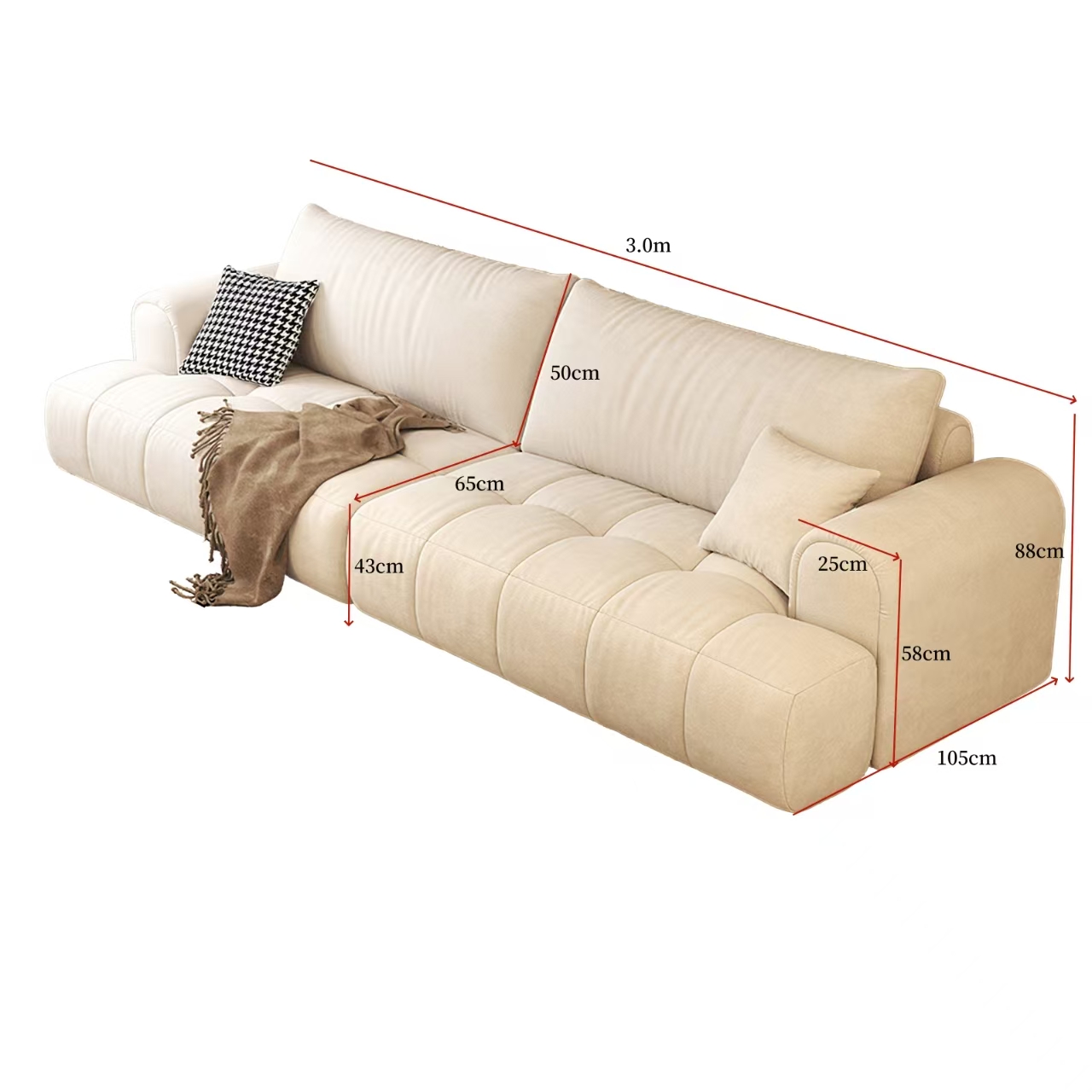 Mossy Cloud Verdura 3m Chenille Sofa Set - Image 4