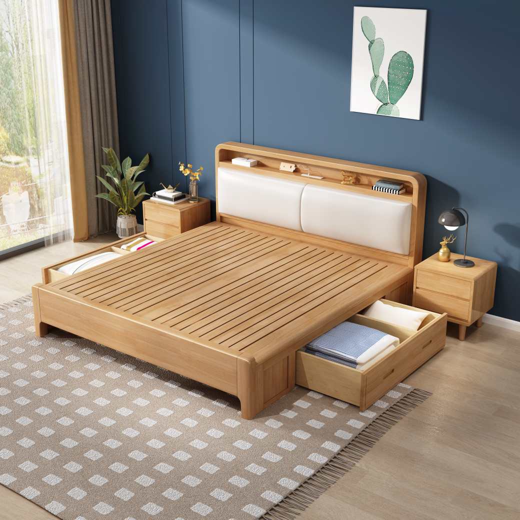 Lagom Haven Storage Bed, Wood