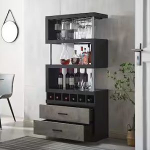 Home Contemporary Bar Cabinet Black