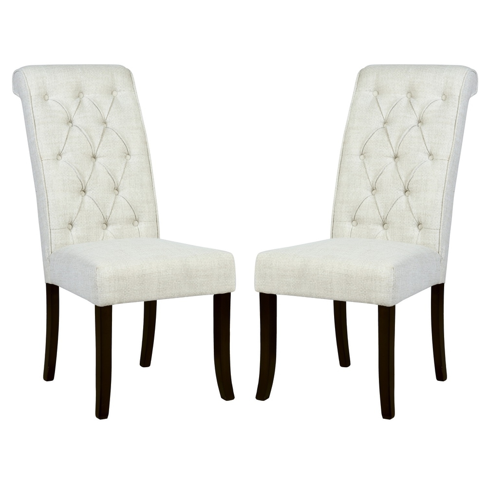 Cambridge Fabric Upholstered Solid Wood Dining Chair – Set of 2 - Image 2