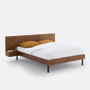 Chevron Double Bed with Integrated Bedside Tables